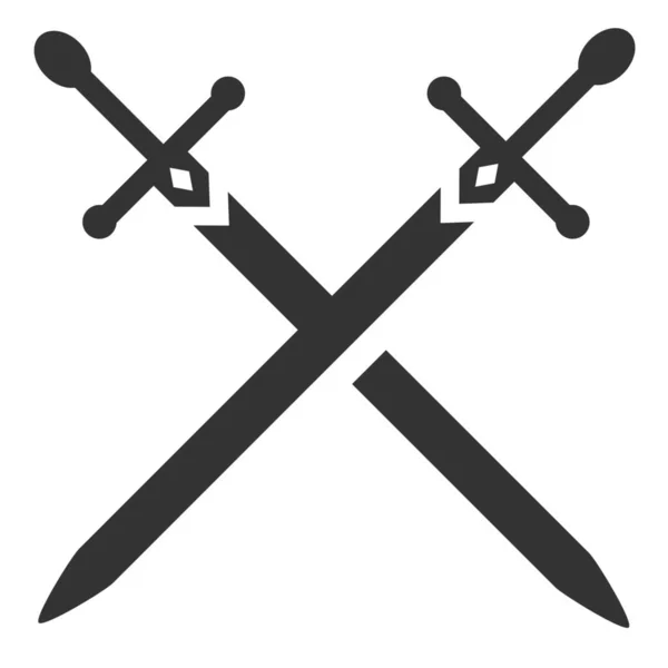 Ritter Schwerter Waffen Ikone Soliden Stil — Stockvektor