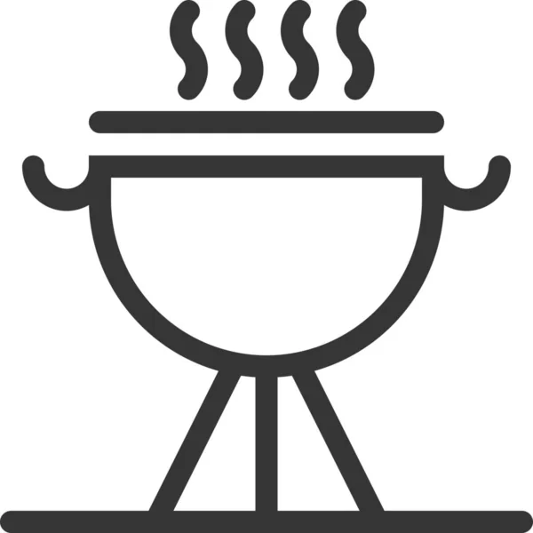 Barbecue Cook Fire Icon Outline Style — Stock Vector