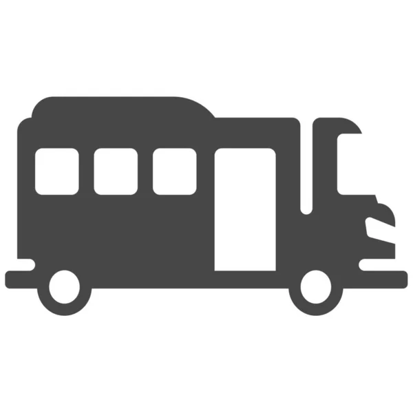 Icône Marketing Bus Publicitaire Dans Style Solide — Image vectorielle