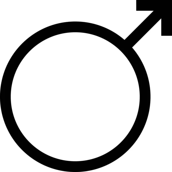 Pfeil Kreis Weibliches Symbol Outline Stil — Stockvektor