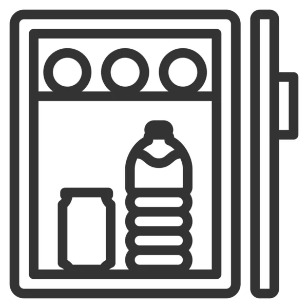 Bar Mini Fles Pictogram Contouren Stijl — Stockvector