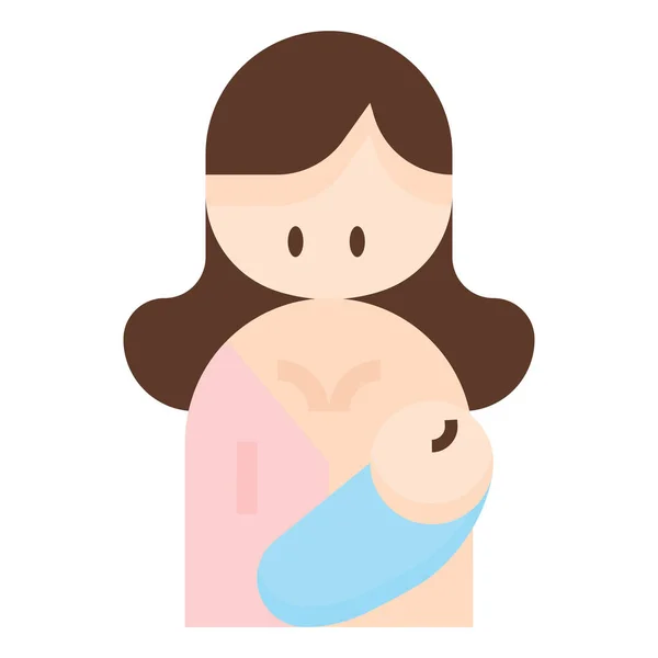 Baby Breast Breastfeeding Icon Babies Kids Childhood Category — Stock Vector