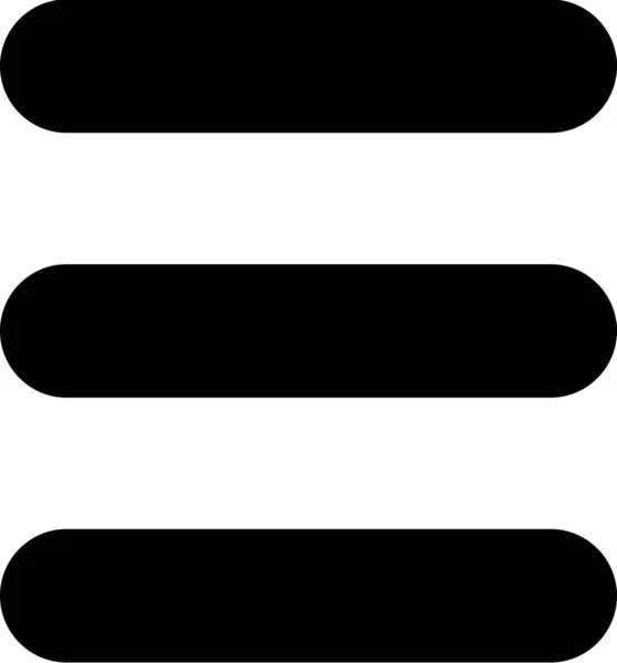 Bar Hamburger Lijst Pictogram Solid Stijl — Stockvector