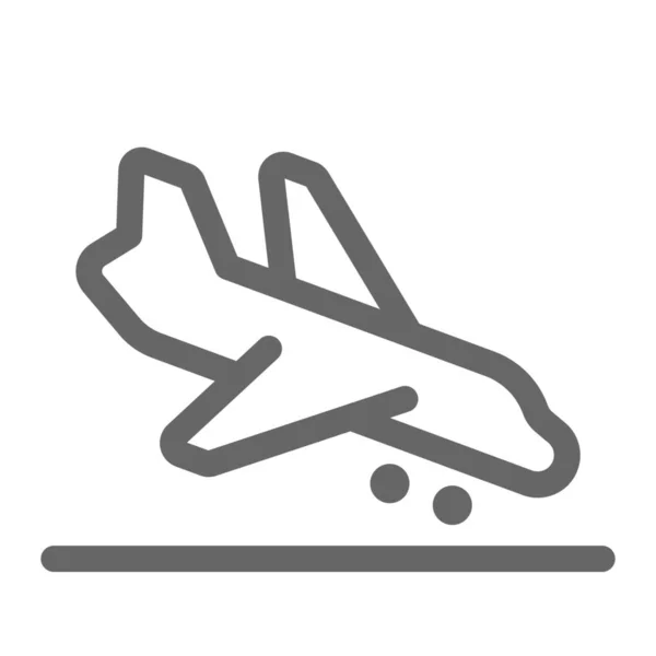 Avião Chegada Ícone Avião — Vetor de Stock