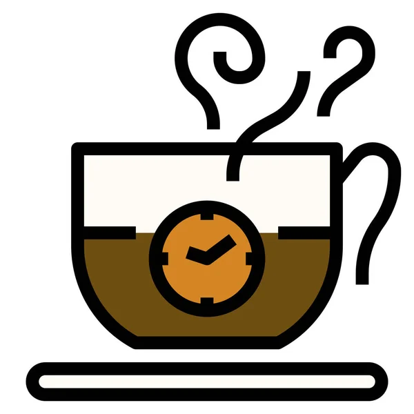 Break Ikon Coffee Rest Dalam Gaya Filled Outline - Stok Vektor