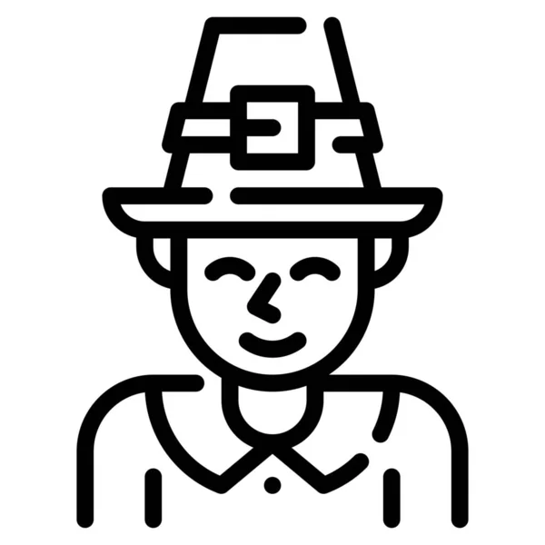 Homme Chapeau Masculin Icône — Image vectorielle