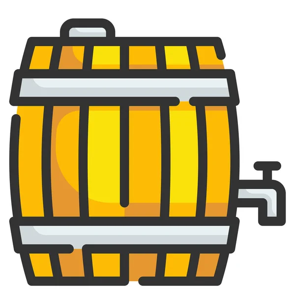 Bebidas Barril Barril Icono — Vector de stock