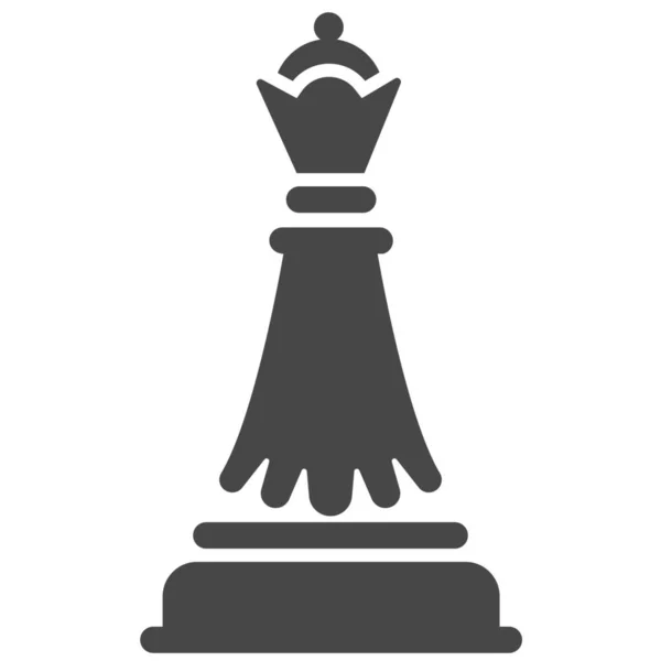 Schack Spel Drottning Ikon Fast Stil — Stock vektor