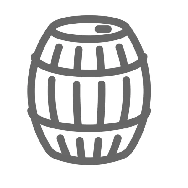 Icône Bière Baril Brassage Dans Style Contour — Image vectorielle
