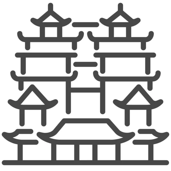Buddha Tooth Relic Building Icon Outline Style — 스톡 벡터