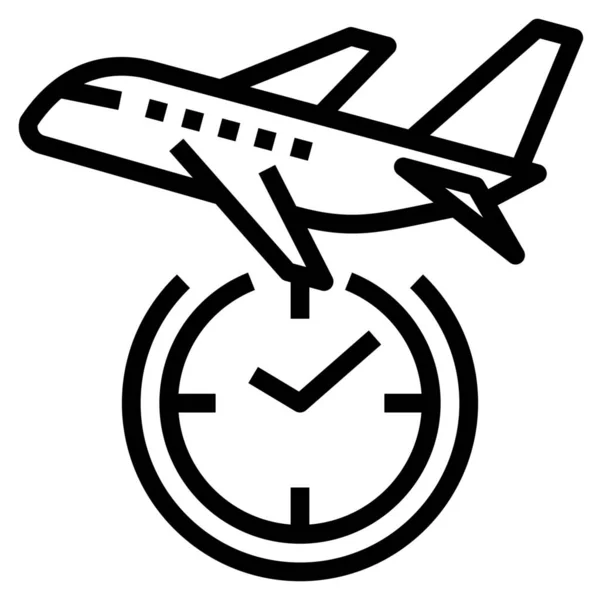 Boarding Delay Depature Icon Outline Style — 스톡 벡터