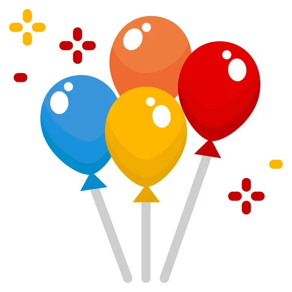 Balloons Party Celebration Icon — Stock Vector