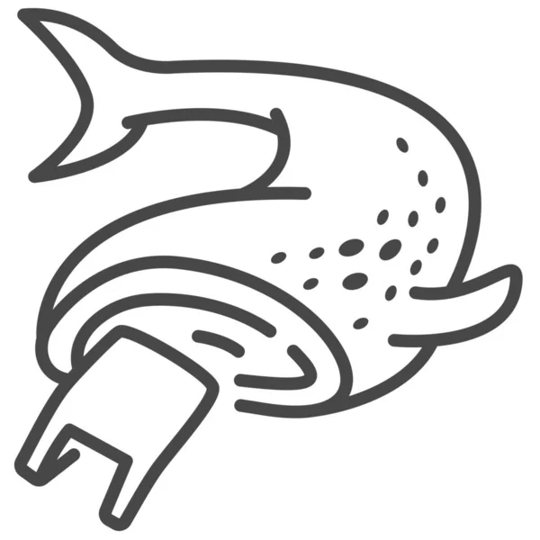 Marine Ocean Plastic Icon Outline Style — Stock Vector