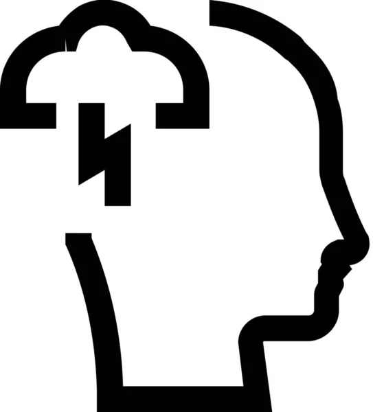 Значок Мозкового Штурму Аватаря Стилі Контурів — стоковий вектор