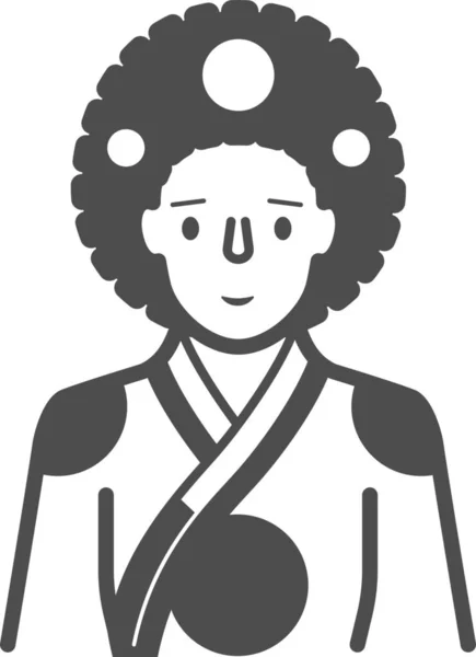 Impératrice Hanbok Icône Coréenne Dans Style Solide — Image vectorielle