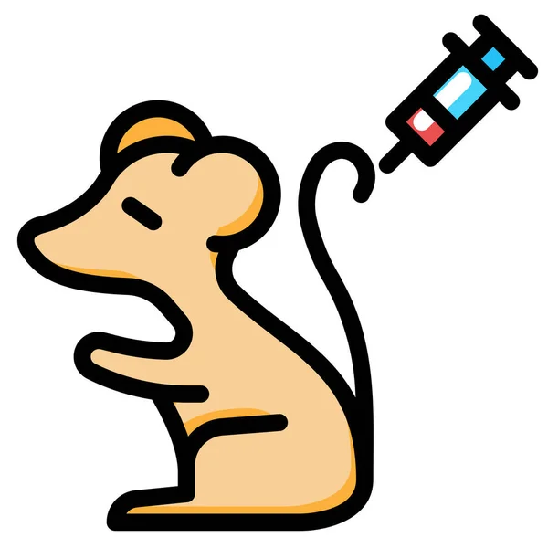 Animal Ciencia Rata Icono — Vector de stock