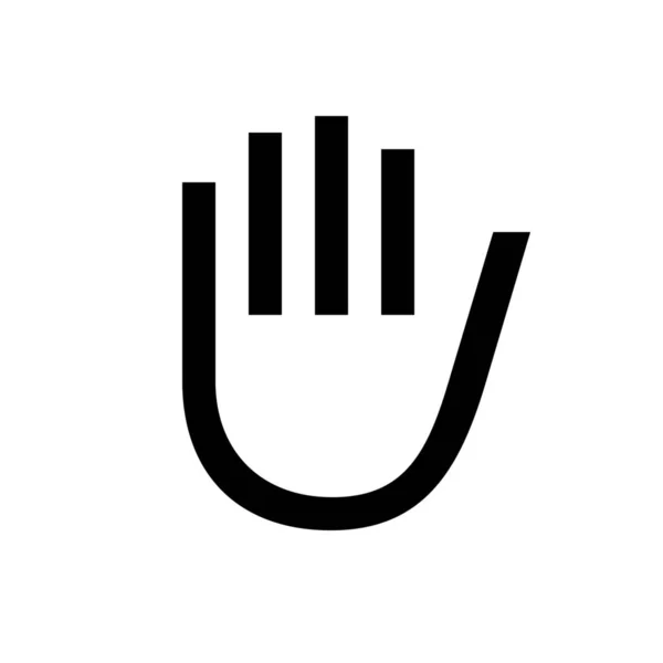 Anatomie Hand Hallo Symbol Outline Stil — Stockvektor