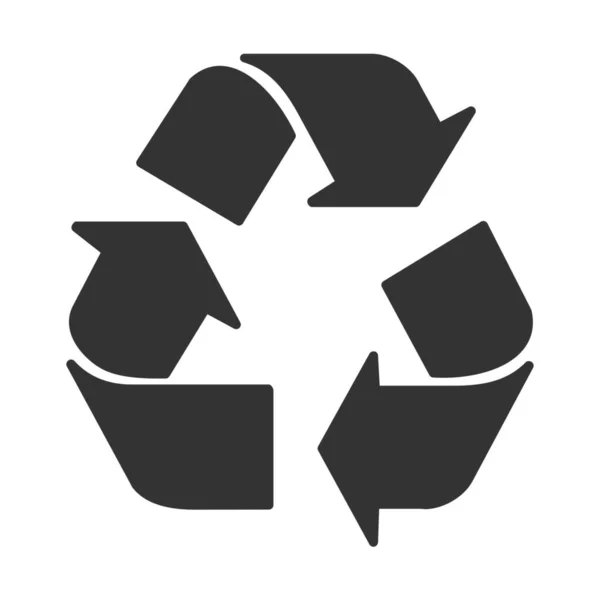 Etikettenverpackung Recycling Symbol Solid Stil — Stockvektor