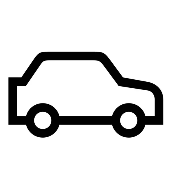 Auto Seite Transit Symbol Outline Stil — Stockvektor