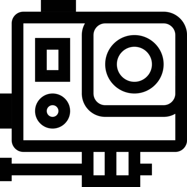Icône Vidéo Sport Caméra Dans Style Outline — Image vectorielle
