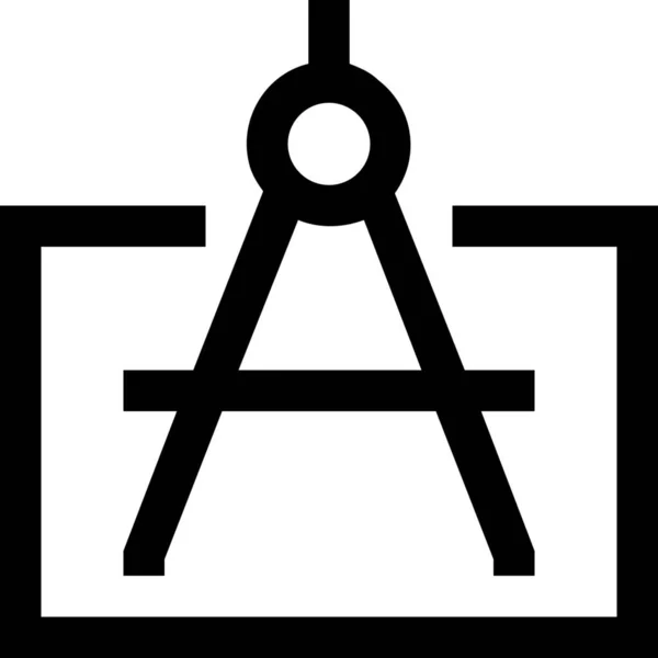 Circuit Compas Distance Icône Dans Style Outline — Image vectorielle