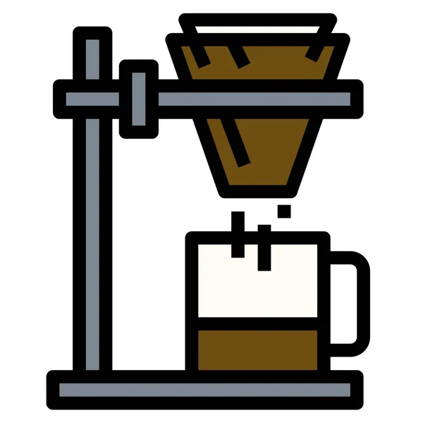 Icono Filtro Café Elaborado Estilo Esquema Relleno — Archivo Imágenes Vectoriales