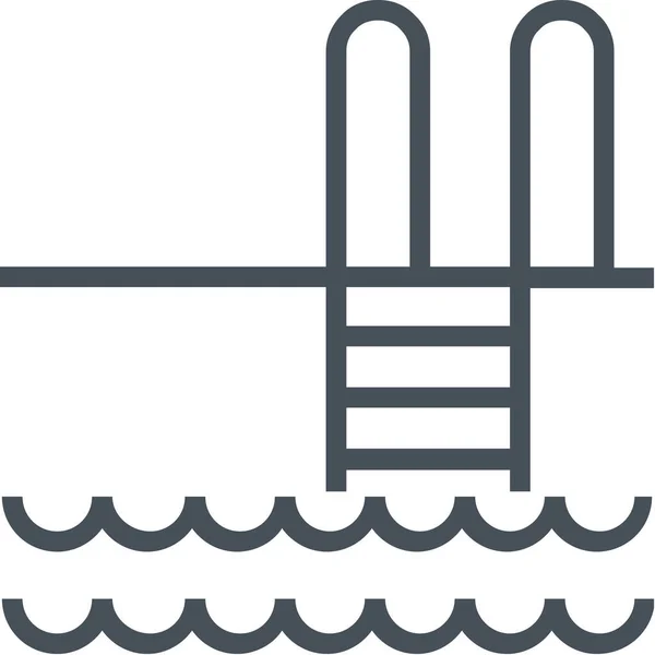 Genießen Sie Das Schwimm Symbol Outline Stil — Stockvektor