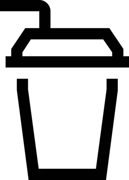 概要スタイルの段ボールコーヒードリンクアイコン — ストックベクタ