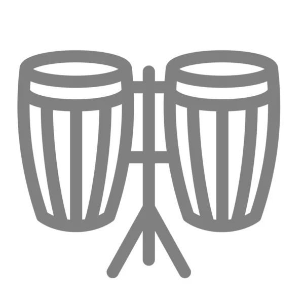 Icono Música Instrumento Doble Estilo Esquema — Vector de stock