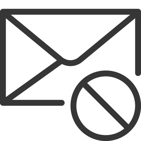 Enveloppe Croisée Icône Interdite Dans Style Outline — Image vectorielle