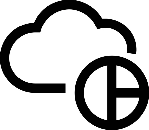 Icône Base Données Cloud Graphique Dans Style Outline — Image vectorielle