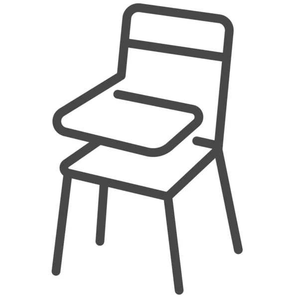 Stuhl Klassenzimmermöbel Ikone Outline Stil — Stockvektor