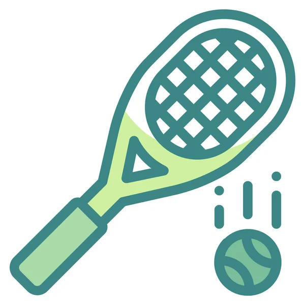 Ball Competition Racket Icon Filled Outline Style — 스톡 벡터