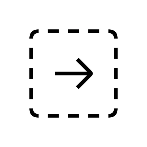 Flèche Pointillée Icône Direction Dans Style Outline — Image vectorielle