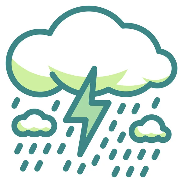 Éghajlat Esős Strom Ikon Őszi Kategóriában — Stock Vector