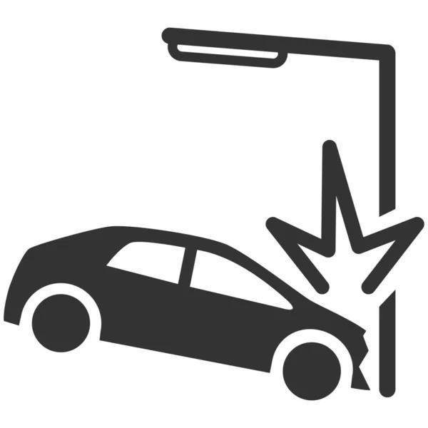 Incidente Auto Icona Incidente Stile Solid — Vettoriale Stock