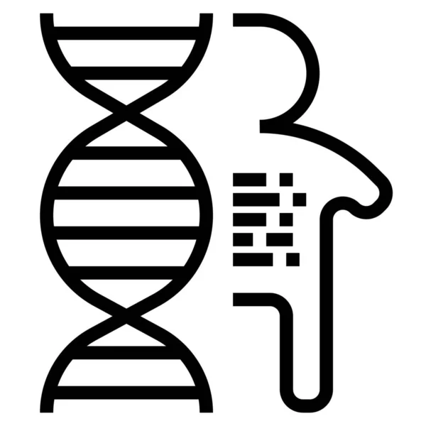 Ikon Gen Dna Biologi Dalam Gaya Outline - Stok Vektor