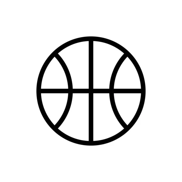 Pelota Baloncesto Icono Del Juego Estilo Del Esquema — Vector de stock