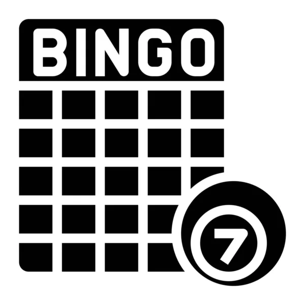 Actividad Bingo Familia Icono Estilo Sólido — Vector de stock