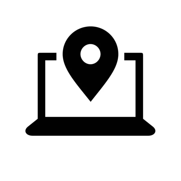 Computer Apparaat Gps Pictogram Solid Stijl — Stockvector