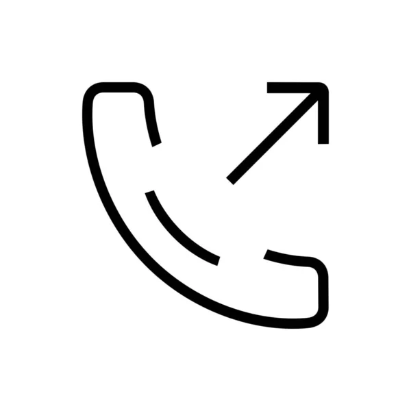 Apparaat Uitgaande Telefoon Pictogram Outline Stijl — Stockvector