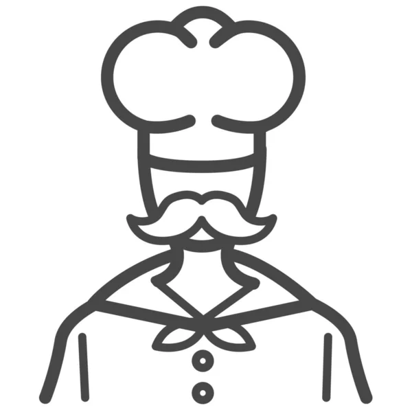 Иконка Шеф Повара Пекарни Стиле Абрис — стоковый вектор