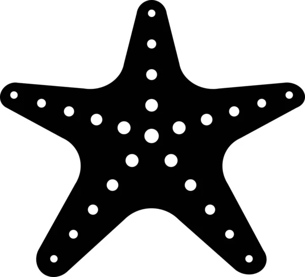 Beach Ocean Star Icon Solid Style — Stock Vector