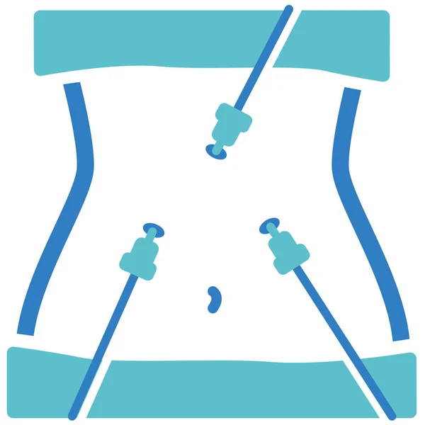 腹腔鏡手術低侵襲手術ミスアイコン概要スタイル — ストックベクタ