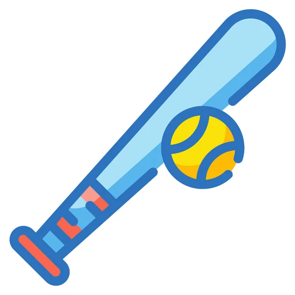 Значок Бейсбольної Кажана Заповненому Контурі Стилі — стоковий вектор