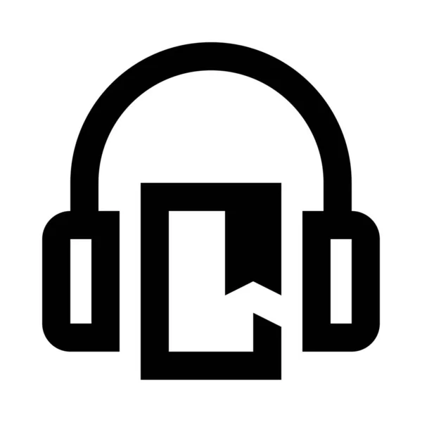 Audio Audiobook Bookmark Icon — Stock Vector