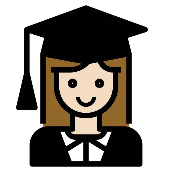 Ícone Grade Pós Graduação Avatar Estilo Esboço Preenchido —  Vetores de Stock