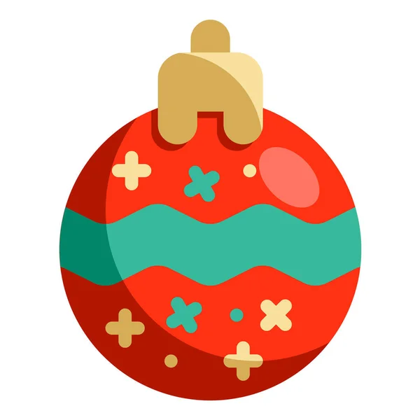 Бал Безделушки Икона Рождества Плоском Стиле — стоковый вектор