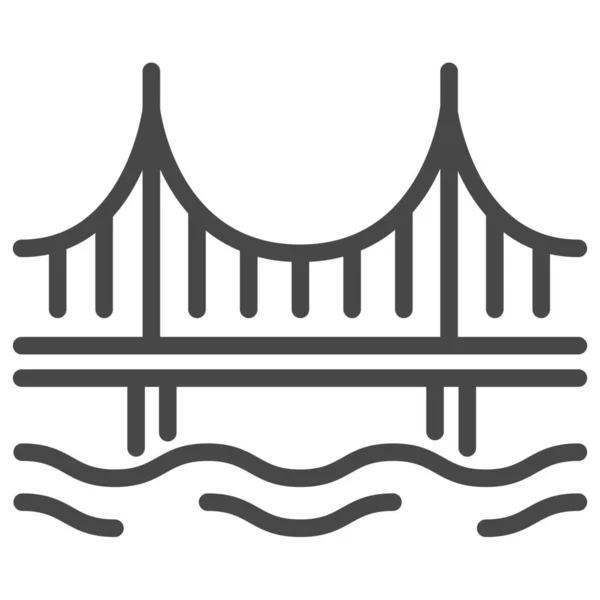 Asia Puente Hong Kong Icono Estilo Esquema — Vector de stock