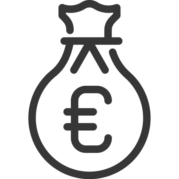 Banque Euro Argent Icône Dans Style Outline — Image vectorielle